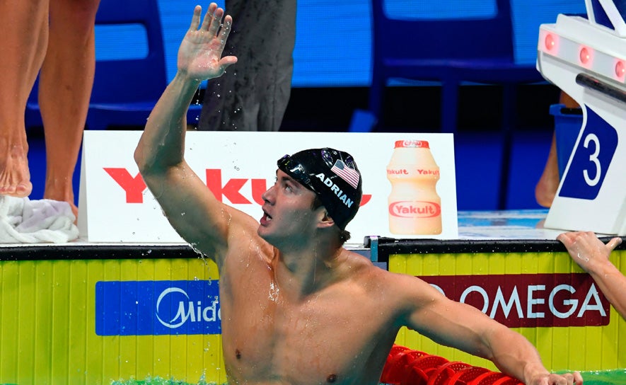 Nathan Adrian Celebrating - 2017 Worlds