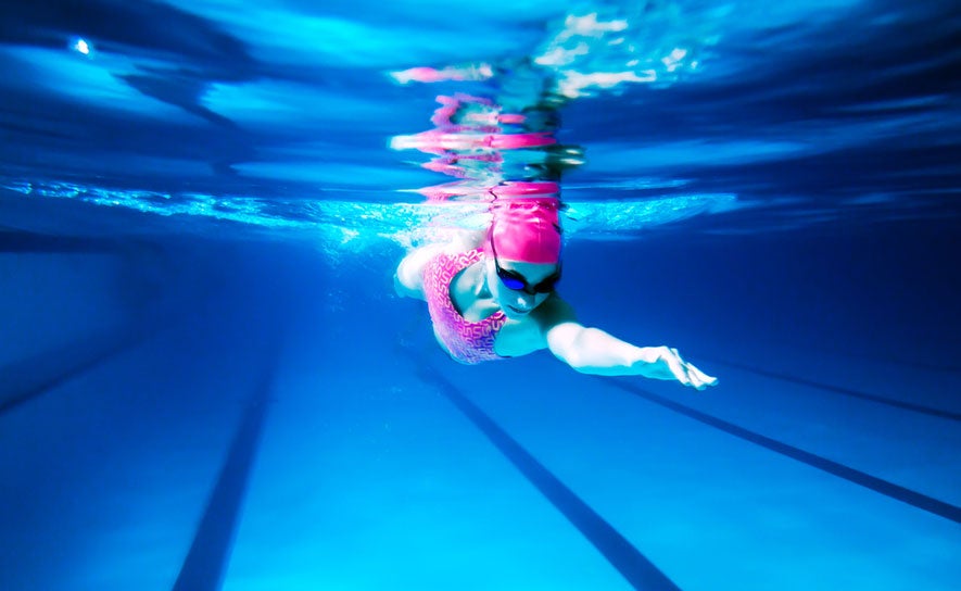 Female Freestyle Swimmer Pink Cap