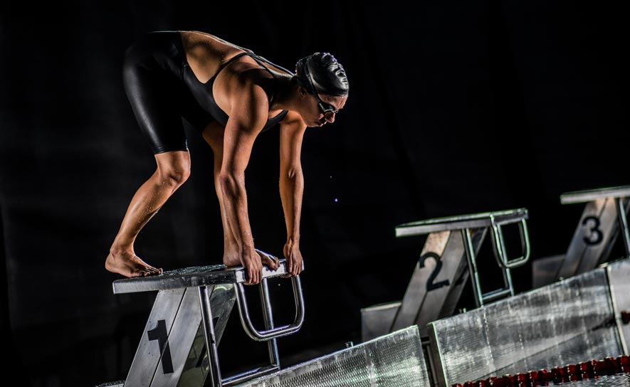 Female Swimmer on the Blocks