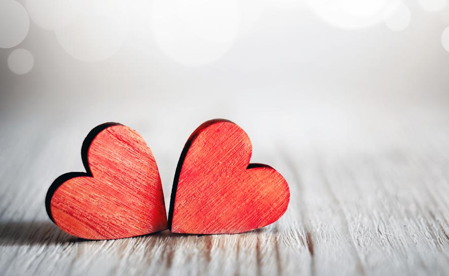 Wooden Block Hearts