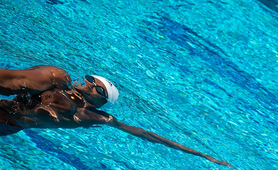 Male Backstroke Swimmer Adidas Cap