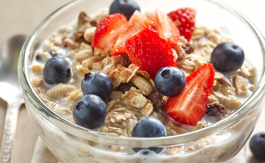Oats with Blueberries and Strawberries