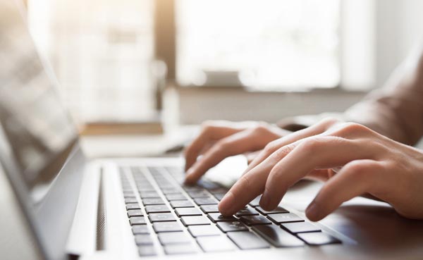 Person Typing on Laptop