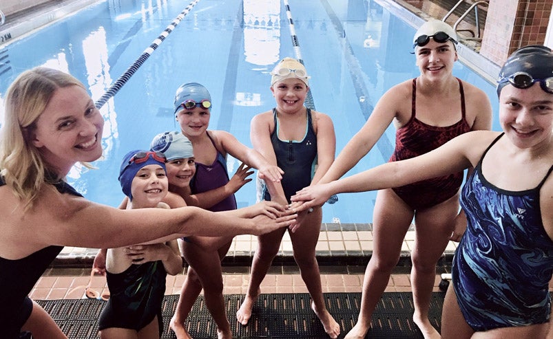 Emily Silver and swimmers