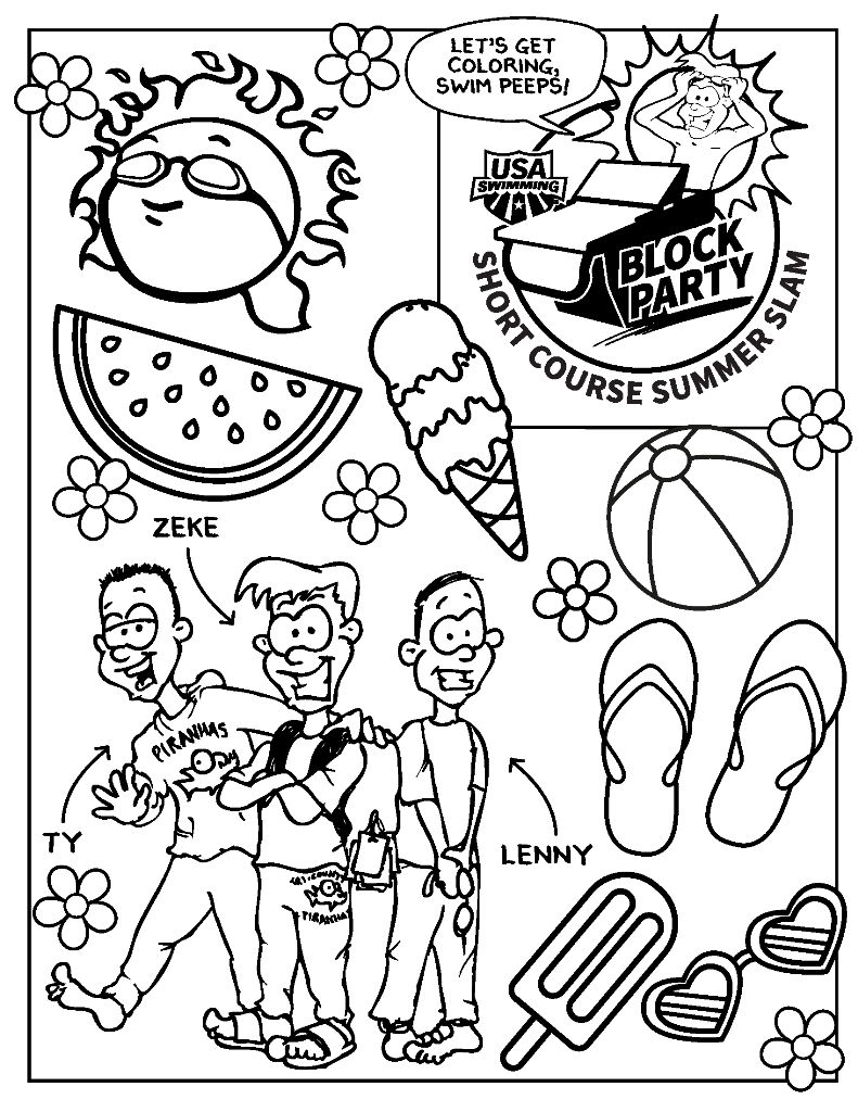 Short Course Summer Slam Coloring Page
