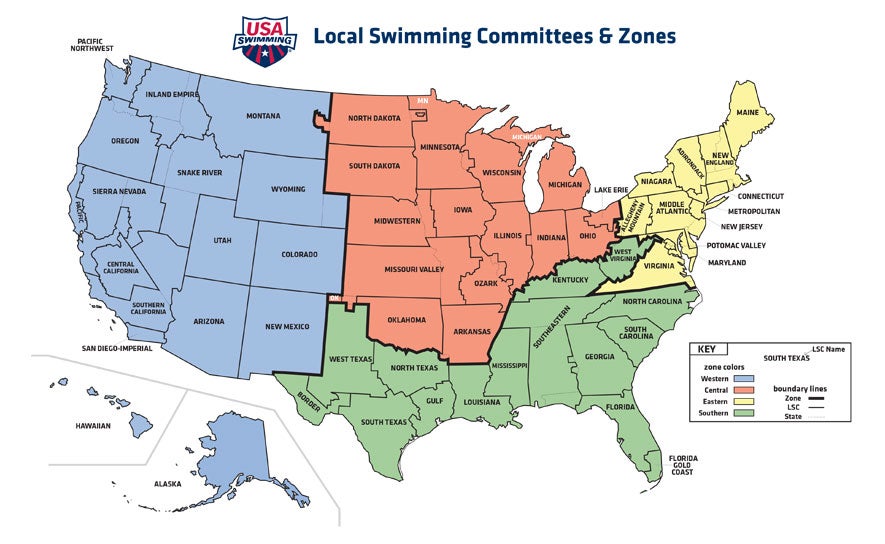 Usa Swimming Lsc Map