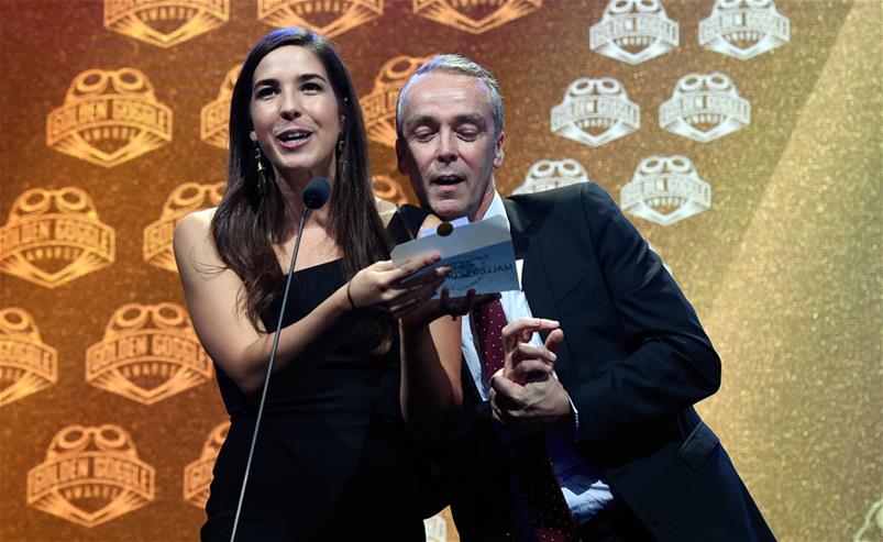 Maya DiRado and John Hannah at Golden Goggles-2